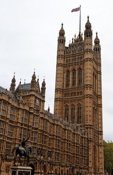 Facade details. Houses of Parliament. London. UK