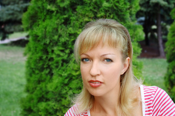 close up portrait of a pretty young woman