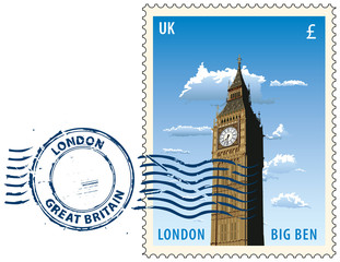 Naklejka premium Postmark from London