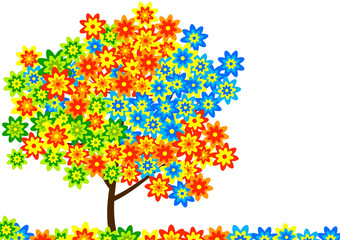 Colored summer tree
