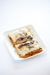 tasty plate of vegetal lasagna