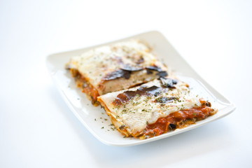 tasty plate of vegetal lasagna