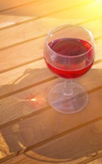 Glass of rose wine
