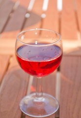 Glass of rose wine