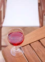 Glass of rose wine