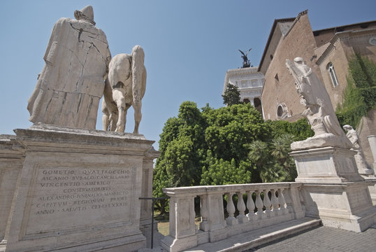 Roma, Campidoglio, i Dioscuri e S. M. Aracoeli