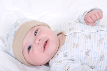 Adorable baby boy smiling