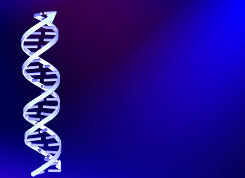 White DNA structucture on dark blue background