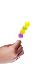 Jelly lollipop in the child hand