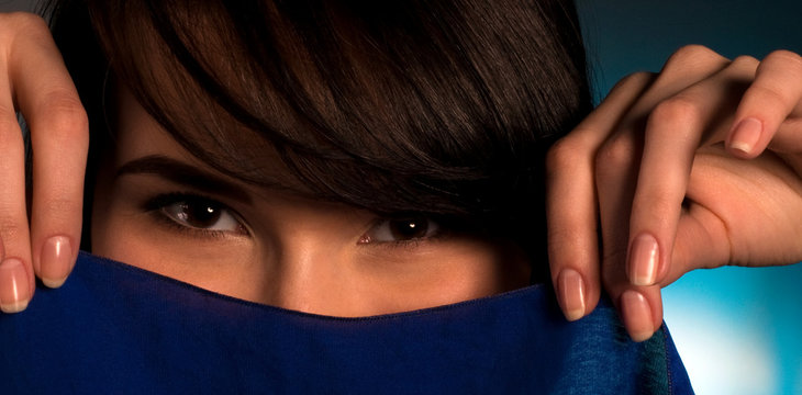 Close up of Asian womans face