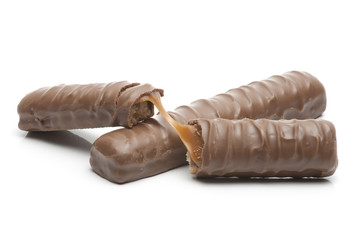 two bars of chocolate  with caramel