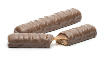 two bars of chocolate  with caramel