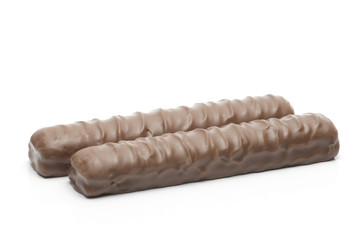two bars of chocolate  with caramel