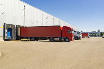 warehouse, delivery of goods by truck