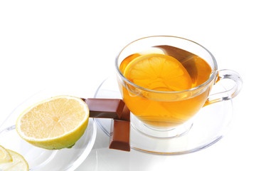 lemon and tea with chocolate