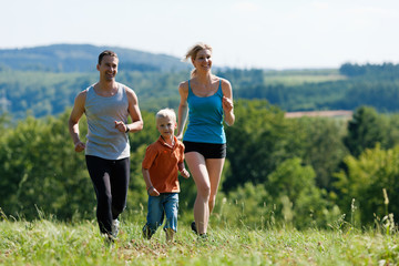 Family doing sports - jogging