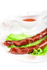 grilled sausage closeup