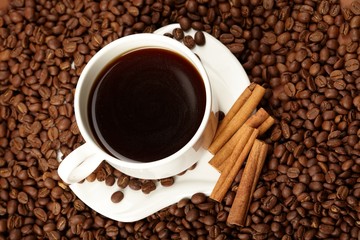 cup of coffee with cinnamon