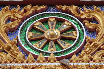 art on gable of temple, Wat Na Churk, Mahasarakam
