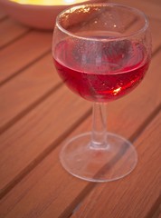 Glass of rose wine