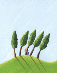 Little girl Girl hidding