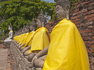 Buddhas' at Unesco World Heritage site of Ayuthaya, Thailand.