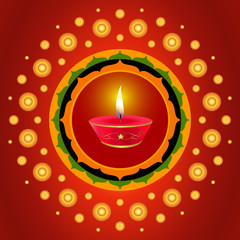 Glowing Diwali Lamp Background