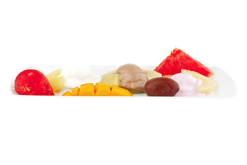 ice cream on pineapple