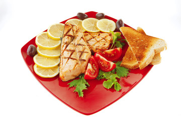 grilled salmon and lemon