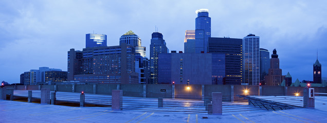 Blue panorama of Minneapolis