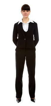 girl in black suit