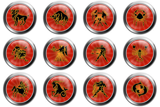 button set sternzeichen horoskop tierkreiszeichen