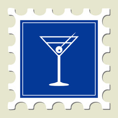 Martini Glass Sign Stamp
