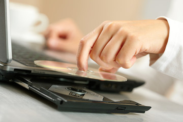 Woman hand with CD