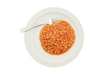 Baked beans and a fork