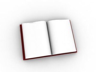 Open book with empty pages isolated on white background