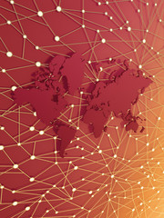 Abstract world map in information web