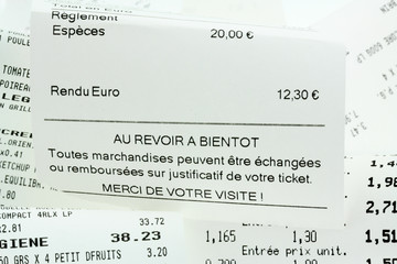 ticket de caisse : merci de votre visite, à bientôt