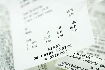 ticket de caisse : merci de votre visite et à bientôt