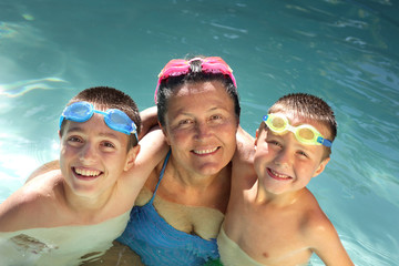 Grandma and hew two grandsons