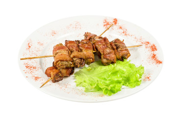 Kebab from chicken liver