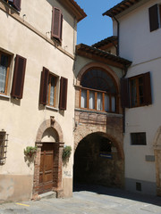 Fototapeta na wymiar Średniowieczne Miasto W Montalcino Toskania, Włochy