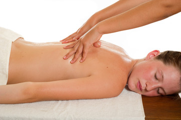 Fototapeta na wymiar back massage - massaggio alla schiena
