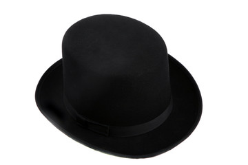 Man's top hat on a white background