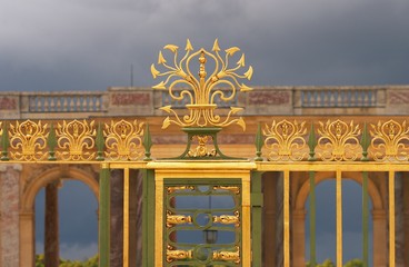 Iron grid, the gate of Trianon, Versailles, France