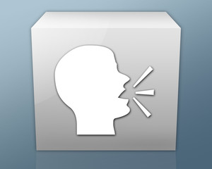 Box-shaped Icon "Talking Head"