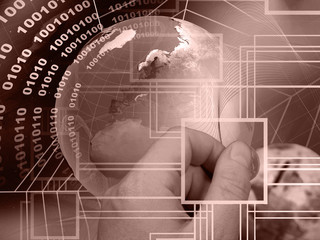 Business background, in reds