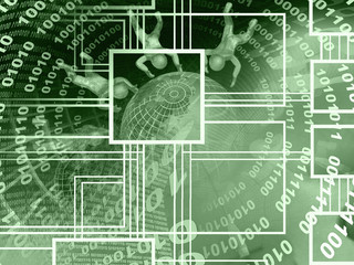 Obraz premium Communication, in greens