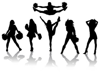 Set de siluetas de Cheerleaders © teracreonte