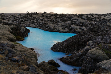 Fototapeta na wymiar W Blue Lagoon w pobliżu Reykjaviku